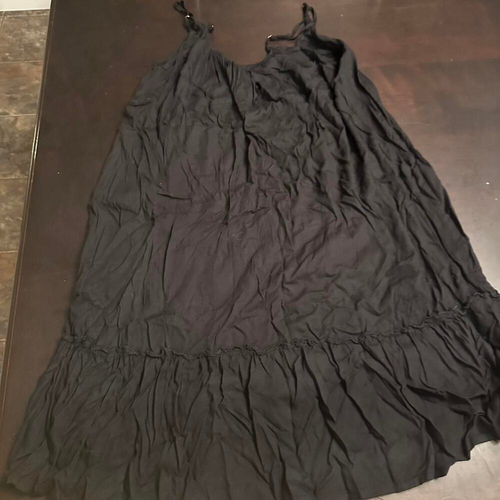 Black maxi dress with ruffles